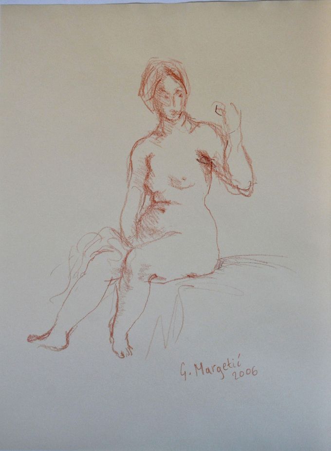 Goran Margetic, Akt, 2006. Rote Kreide auf Papier